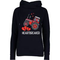 Valentines Day Tractor Heartbreaker Truck Womens Funnel Neck Pullover Hood