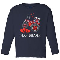 Valentines Day Tractor Heartbreaker Truck Toddler Long Sleeve Shirt