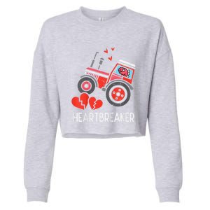 Valentines Day Tractor Heartbreaker Truck Cropped Pullover Crew