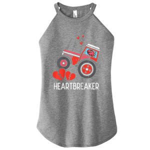 Valentines Day Tractor Heartbreaker Truck Women's Perfect Tri Rocker Tank