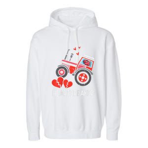 Valentines Day Tractor Heartbreaker Truck Garment-Dyed Fleece Hoodie