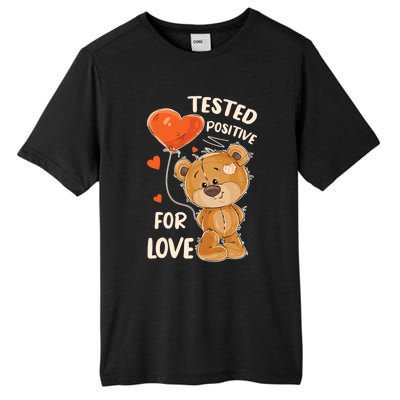 Valentines Day Teddy Bear With Heart Balloon For Her Cute Gift Tall Fusion ChromaSoft Performance T-Shirt