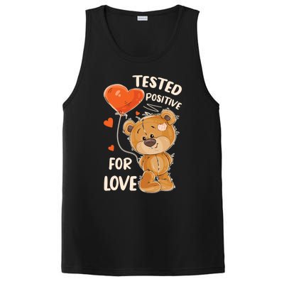 Valentines Day Teddy Bear With Heart Balloon For Her Cute Gift PosiCharge Competitor Tank