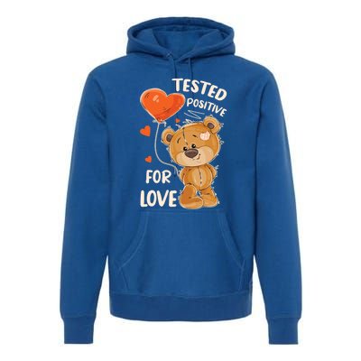 Valentines Day Teddy Bear With Heart Balloon For Her Cute Gift Premium Hoodie