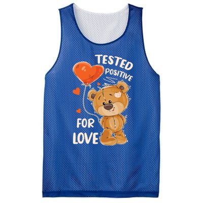 Valentines Day Teddy Bear With Heart Balloon For Her Cute Gift Mesh Reversible Basketball Jersey Tank