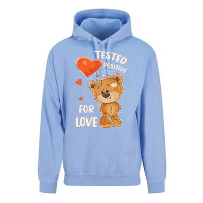 Valentines Day Teddy Bear With Heart Balloon For Her Cute Gift Unisex Surf Hoodie