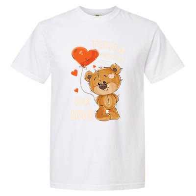 Valentines Day Teddy Bear With Heart Balloon For Her Cute Gift Garment-Dyed Heavyweight T-Shirt