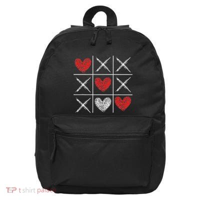 Valentines Day Tic Tac Toe Xo Xo Funny Valentine 16 in Basic Backpack