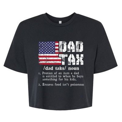 Vintage Dad Tax Definition Funny Fathers Day America Flag Bella+Canvas Jersey Crop Tee