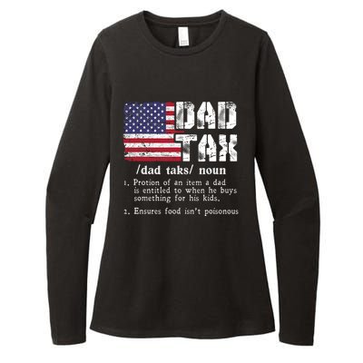 Vintage Dad Tax Definition Funny Fathers Day America Flag Womens CVC Long Sleeve Shirt