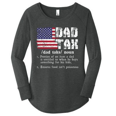 Vintage Dad Tax Definition Funny Fathers Day America Flag Women's Perfect Tri Tunic Long Sleeve Shirt