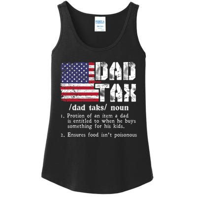 Vintage Dad Tax Definition Funny Fathers Day America Flag Ladies Essential Tank