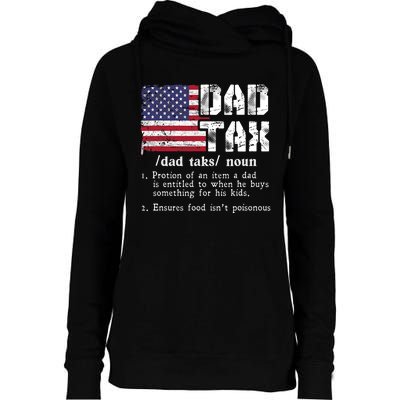 Vintage Dad Tax Definition Funny Fathers Day America Flag Womens Funnel Neck Pullover Hood