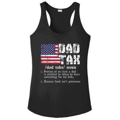 Vintage Dad Tax Definition Funny Fathers Day America Flag Ladies PosiCharge Competitor Racerback Tank