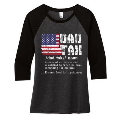 Vintage Dad Tax Definition Funny Fathers Day America Flag Women's Tri-Blend 3/4-Sleeve Raglan Shirt