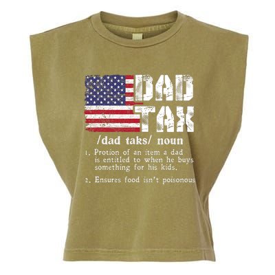 Vintage Dad Tax Definition Funny Fathers Day America Flag Garment-Dyed Women's Muscle Tee