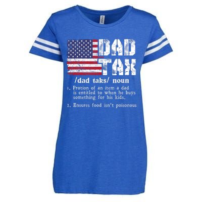 Vintage Dad Tax Definition Funny Fathers Day America Flag Enza Ladies Jersey Football T-Shirt