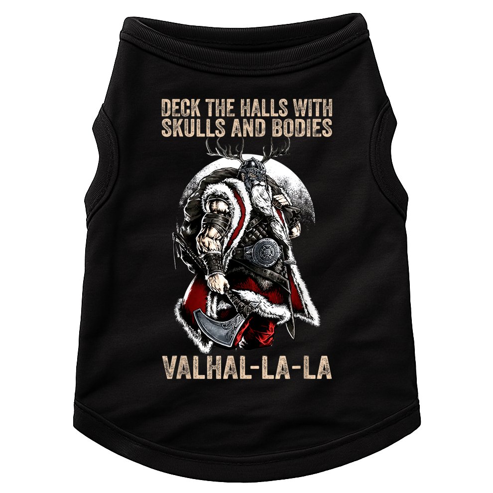 ValhallaLa Deck The Halls With Skulls And Bodies Vintage Doggie Tank