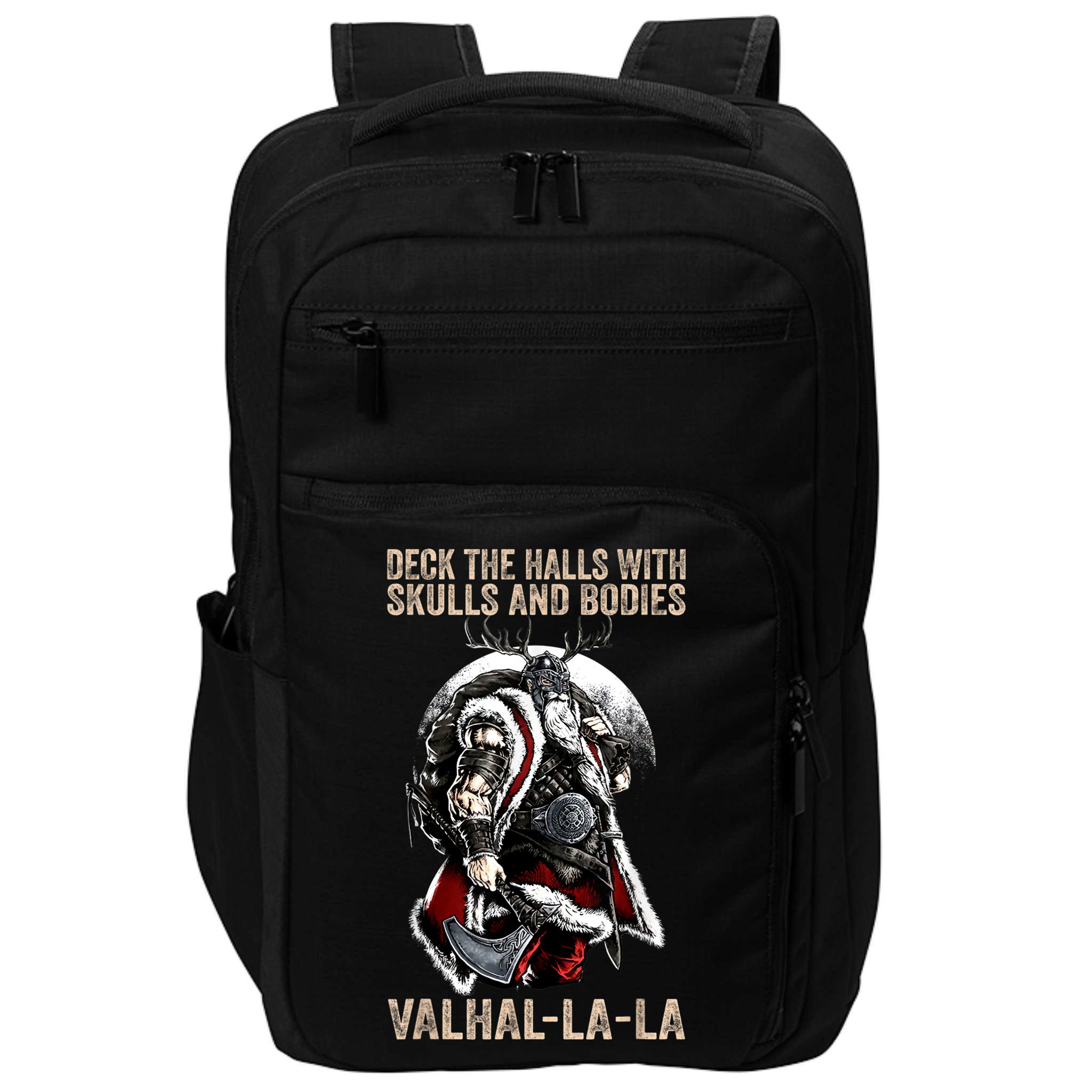 ValhallaLa Deck The Halls With Skulls And Bodies Vintage Impact Tech Backpack
