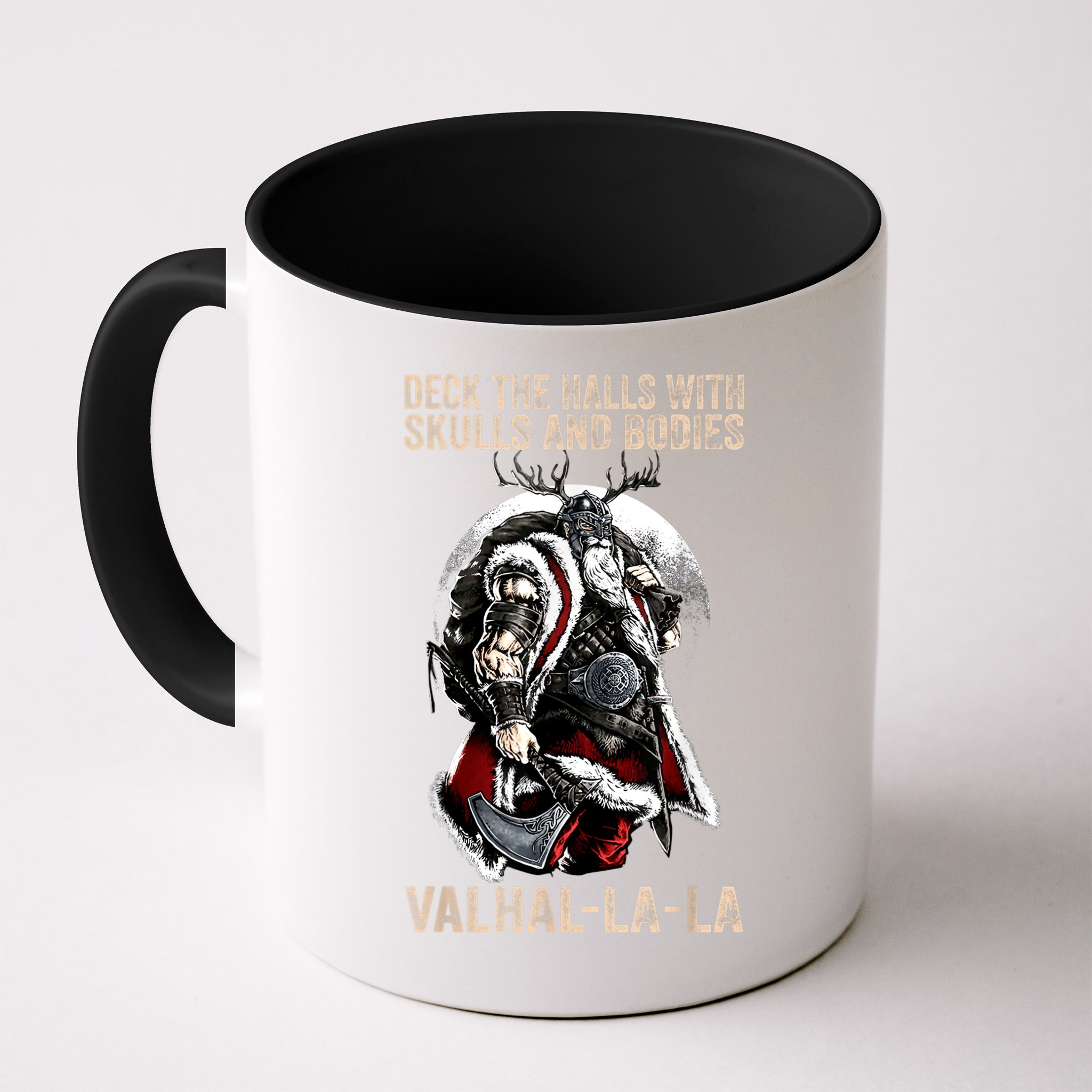ValhallaLa Deck The Halls With Skulls And Bodies Vintage Mug