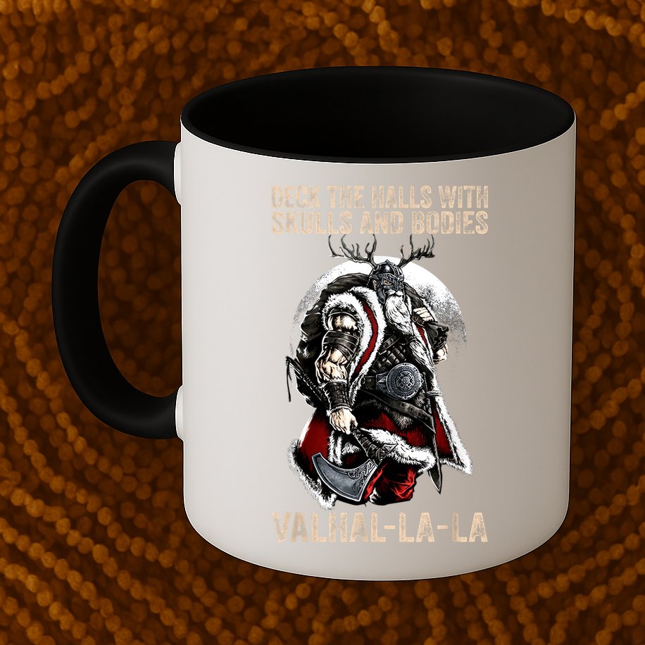 ValhallaLa Deck The Halls With Skulls And Bodies Vintage Mug