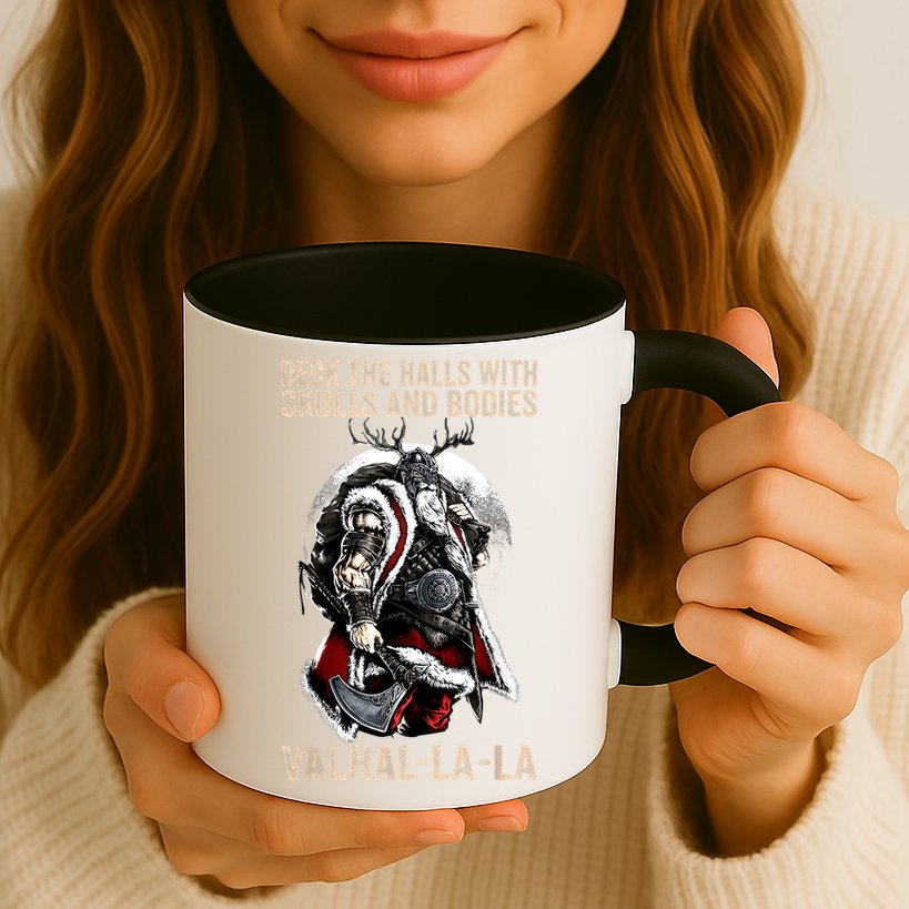 ValhallaLa Deck The Halls With Skulls And Bodies Vintage Mug
