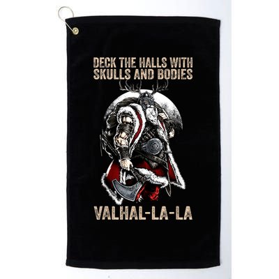 ValhallaLa Deck The Halls With Skulls And Bodies Vintage Golf Towel
