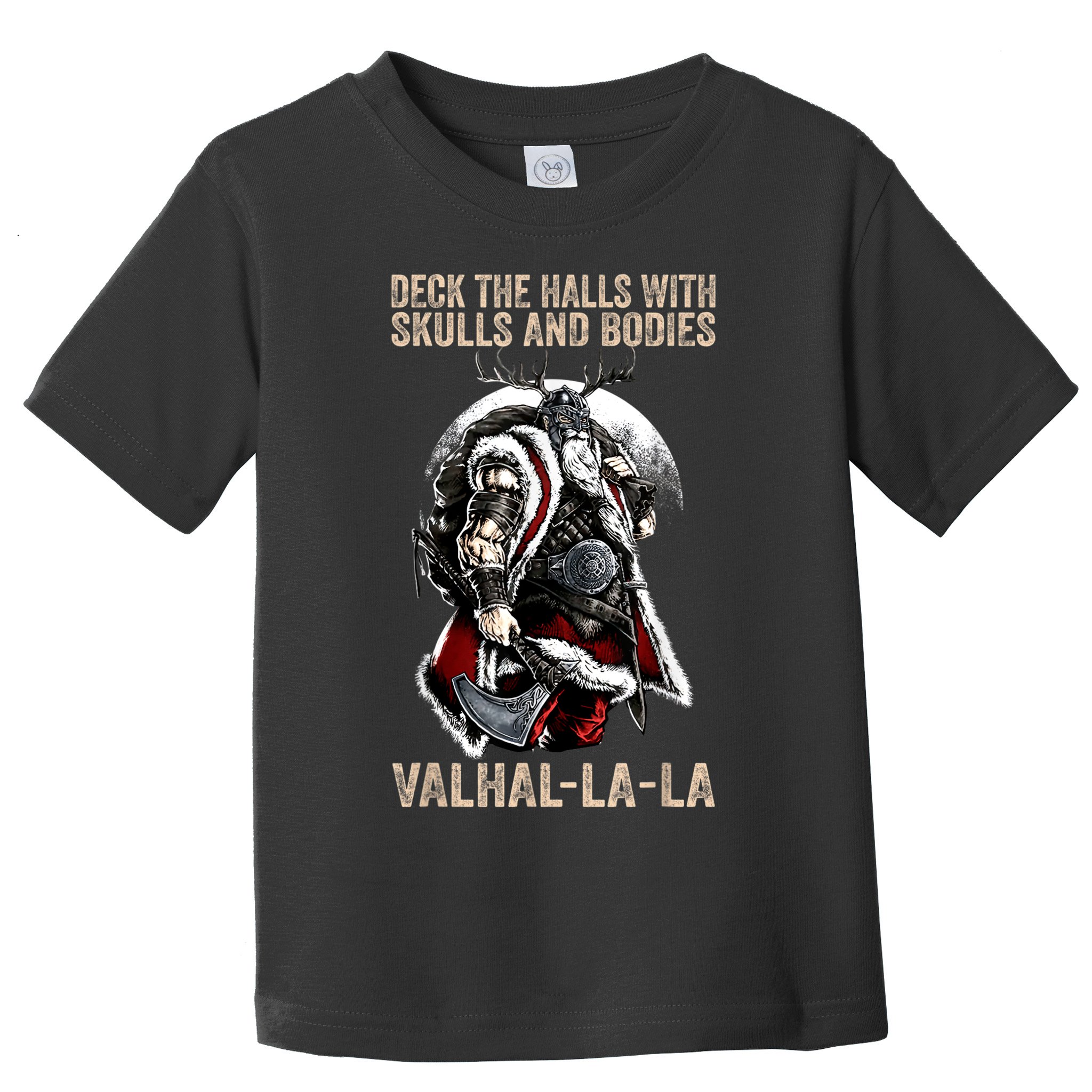ValhallaLa Deck The Halls With Skulls And Bodies Vintage Toddler T-Shirt
