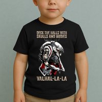 ValhallaLa Deck The Halls With Skulls And Bodies Vintage Toddler T-Shirt