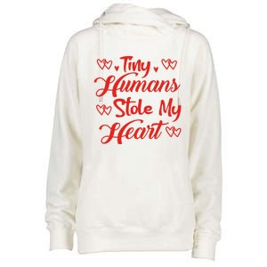 Valentines Day Teacher's Day Cute Preschool Eletary Heart Gift Womens Funnel Neck Pullover Hood