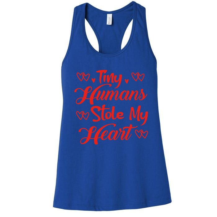 Valentines Day Teacher's Day Cute Preschool Eletary Heart Gift Women's Racerback Tank