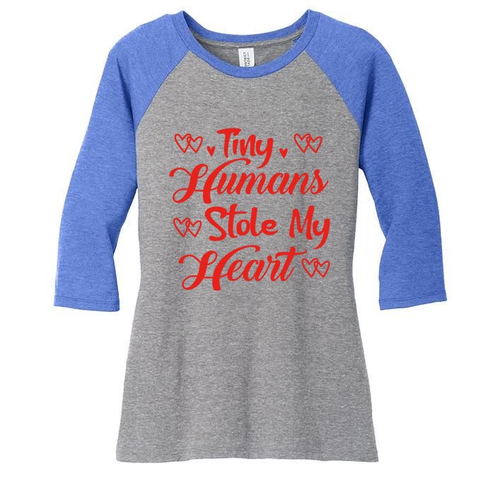 Valentines Day Teacher's Day Cute Preschool Eletary Heart Gift Women's Tri-Blend 3/4-Sleeve Raglan Shirt