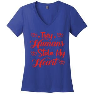 Valentines Day Teacher's Day Cute Preschool Eletary Heart Gift Women's V-Neck T-Shirt