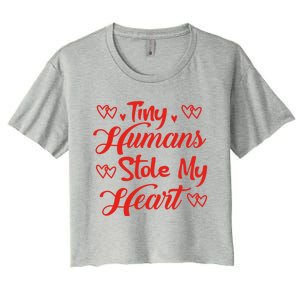 Valentines Day Teacher's Day Cute Preschool Eletary Heart Gift Women's Crop Top Tee