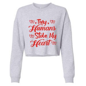 Valentines Day Teacher's Day Cute Preschool Eletary Heart Gift Cropped Pullover Crew