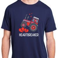 Valentines Day Tractor Heartbreaker Truck Adult ChromaSoft Performance T-Shirt