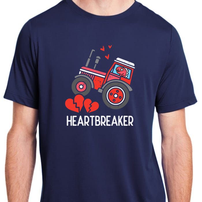 Valentines Day Tractor Heartbreaker Truck Adult ChromaSoft Performance T-Shirt