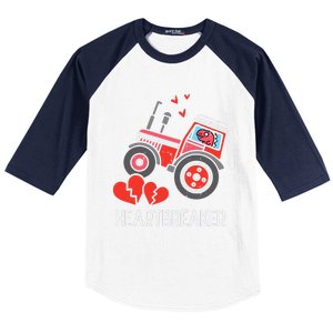 Valentines Day Tractor Heartbreaker Truck Baseball Sleeve Shirt