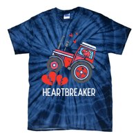 Valentines Day Tractor Heartbreaker Truck Tie-Dye T-Shirt