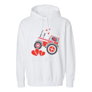 Valentines Day Tractor Heartbreaker Truck Garment-Dyed Fleece Hoodie