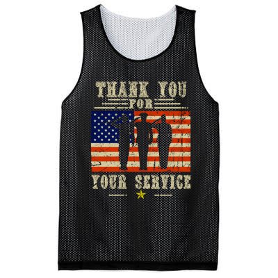 Veterans Day Thank You For Your Service Mesh Reversible Basketball Jersey Tank