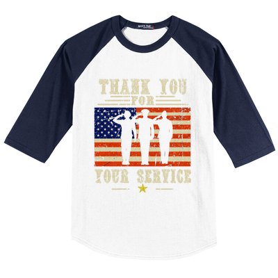 Veterans Day Thank You For Your Service Baseball Sleeve Shirt