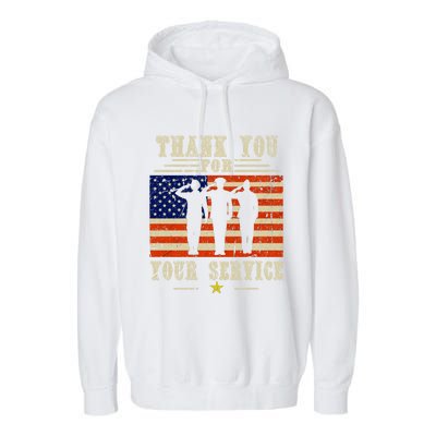 Veterans Day Thank You For Your Service Garment-Dyed Fleece Hoodie