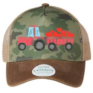 Valentines Day Tractor Truck Hearts Farm Legacy Tie Dye Trucker Hat