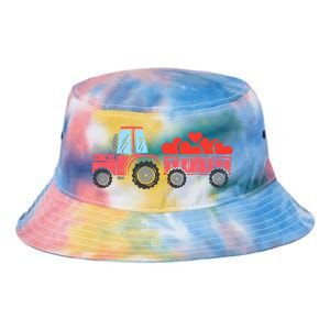 Valentines Day Tractor Truck Hearts Farm Tie Dye Newport Bucket Hat