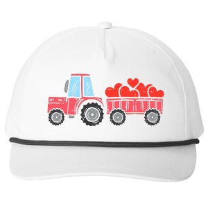 Valentines Day Tractor Truck Hearts Farm Snapback Five-Panel Rope Hat