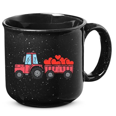 Valentines Day Tractor Truck Hearts Farm 15oz Campfire Ceramic Mug