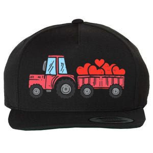 Valentines Day Tractor Truck Hearts Farm Wool Snapback Cap