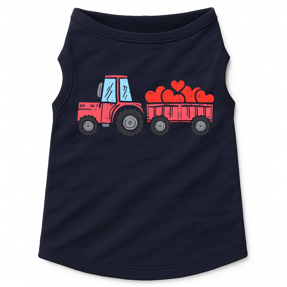 Valentines Day Tractor Truck Hearts Farm Doggie Tank