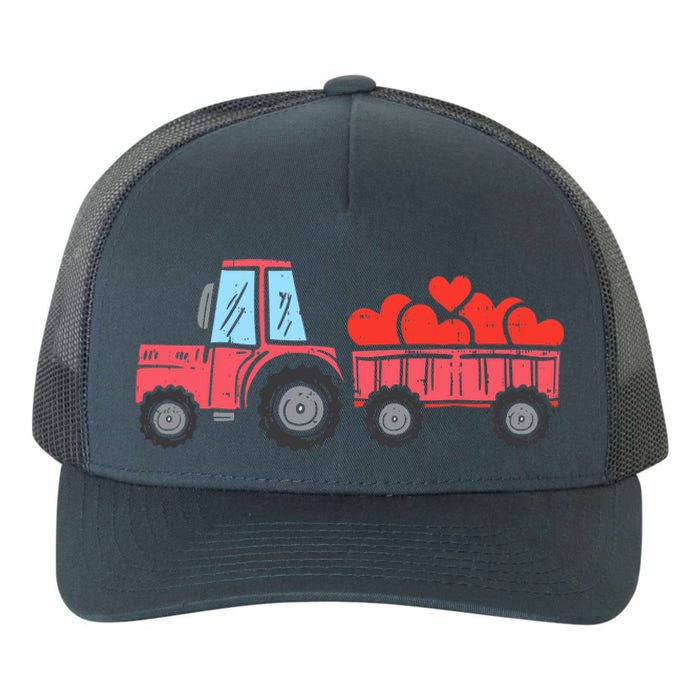 Valentines Day Tractor Truck Hearts Farm Yupoong Adult 5-Panel Trucker Hat